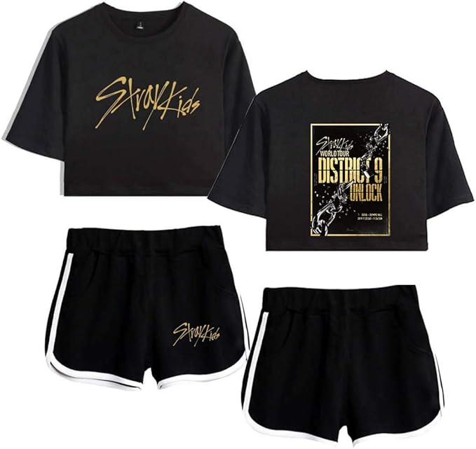 Set Crop Top T-shirt & Shorts Stray Kids