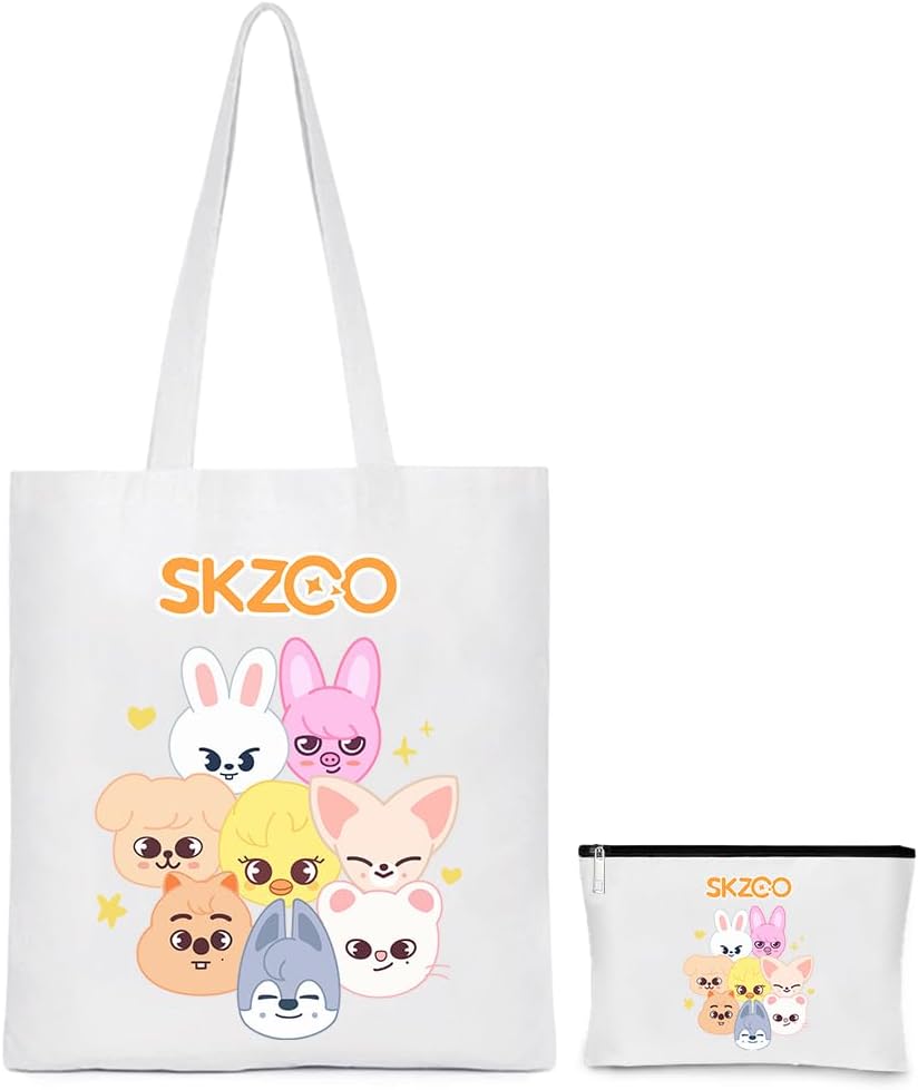 SKzoo Stray Kids Jute Tas & Cosmeticatas