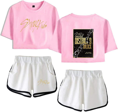 Set Crop Top T-shirt & Shorts Stray Kids