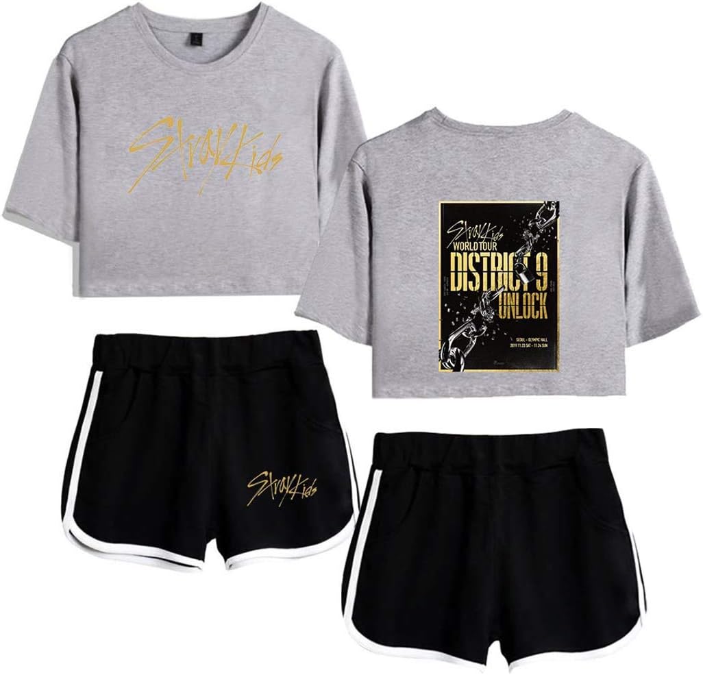 Set Crop Top T-shirt & Shorts Stray Kids