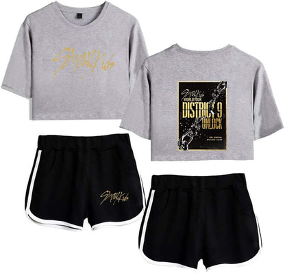 Set Crop Top T-shirt & Shorts Stray Kids