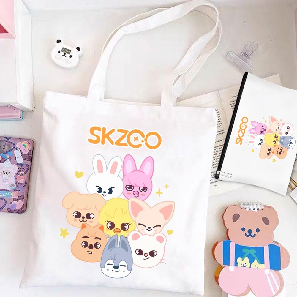 SKzoo Stray Kids Jute Tas & Cosmeticatas