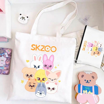 SKzoo Stray Kids Jute Tas & Cosmeticatas