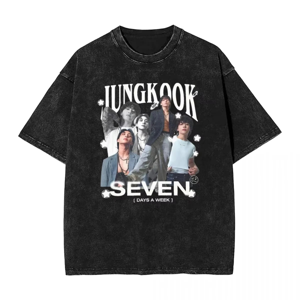T shirt BTS Jungkook Streetwear Washed Vintage