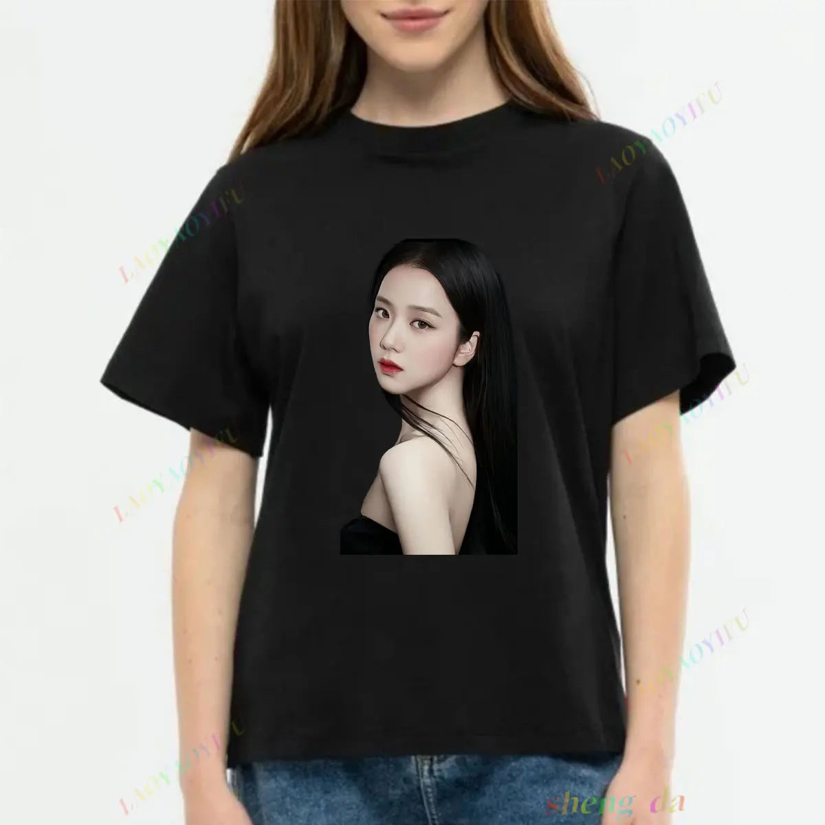 T-shirt BlackPink Jisoo Korte Mouwen