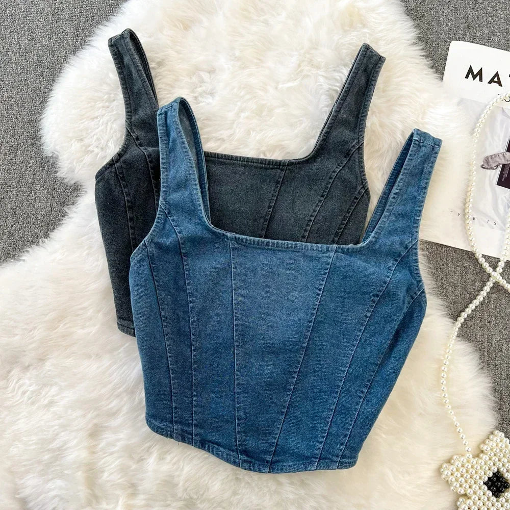 Denim Top Aespa Winter Vintage