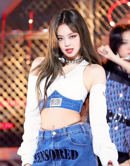 Outfit BlackPink Jennie Concert Top & Jeans