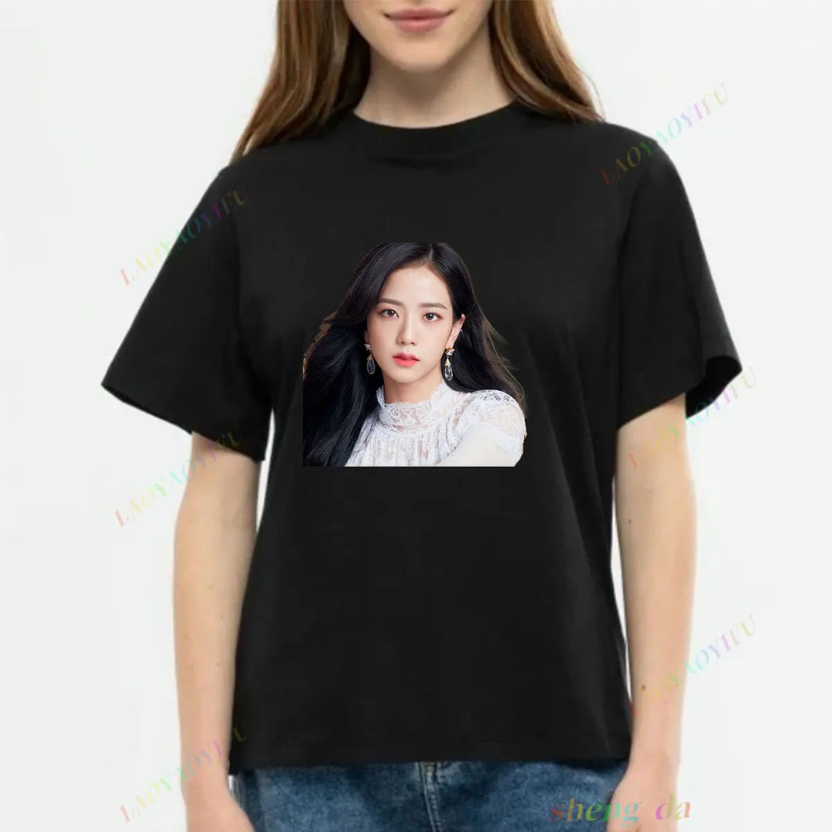 T-shirt BlackPink Jisoo Korte Mouwen