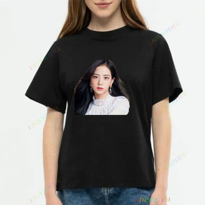 T-shirt BlackPink Jisoo Korte Mouwen