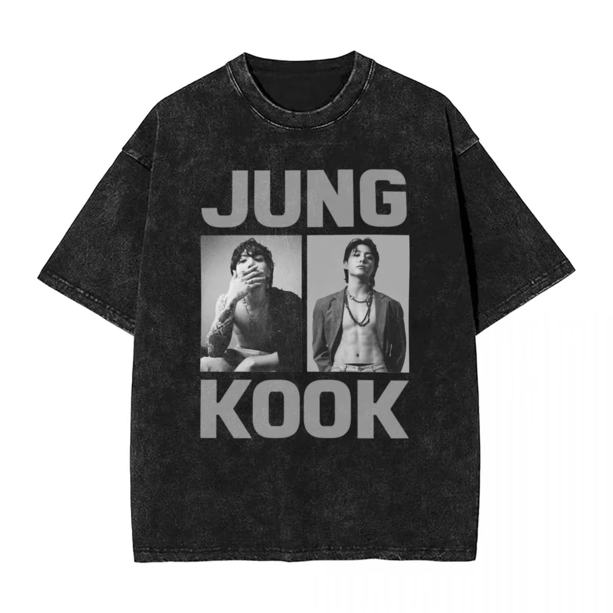 T shirt BTS Jungkook Streetwear Washed Vintage