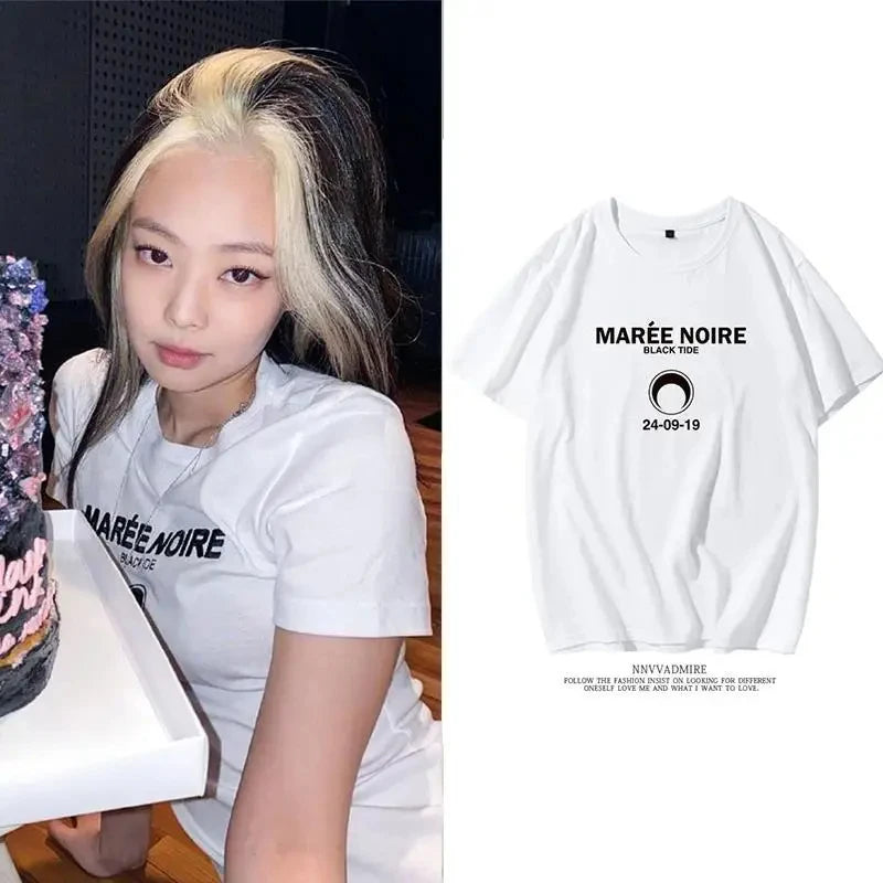 T-shirt BlackPink Jennie Korte Mouwen