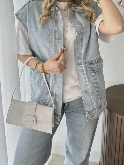 Dames Denim Gilet